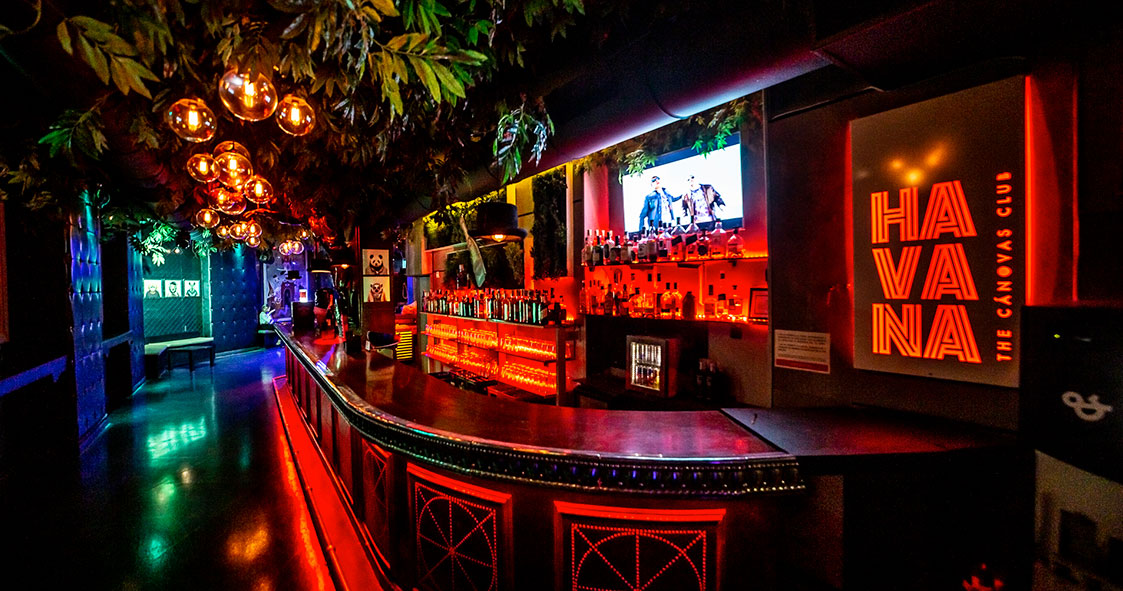 The bar at Havana Pub, a place where the party never ends.